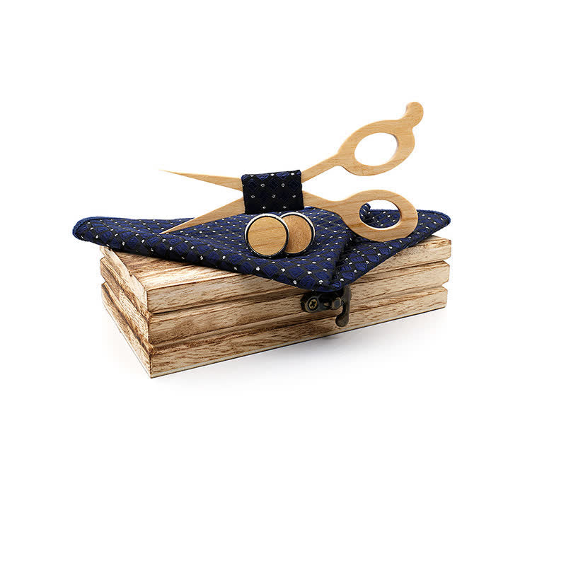 Set di 3 papillon in legno con forbici da uomo