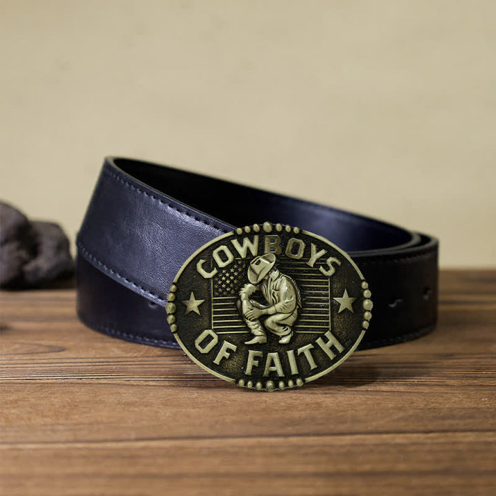 Cintura in pelle con fibbia "Cowboys Of Faith" fai da te da uomo