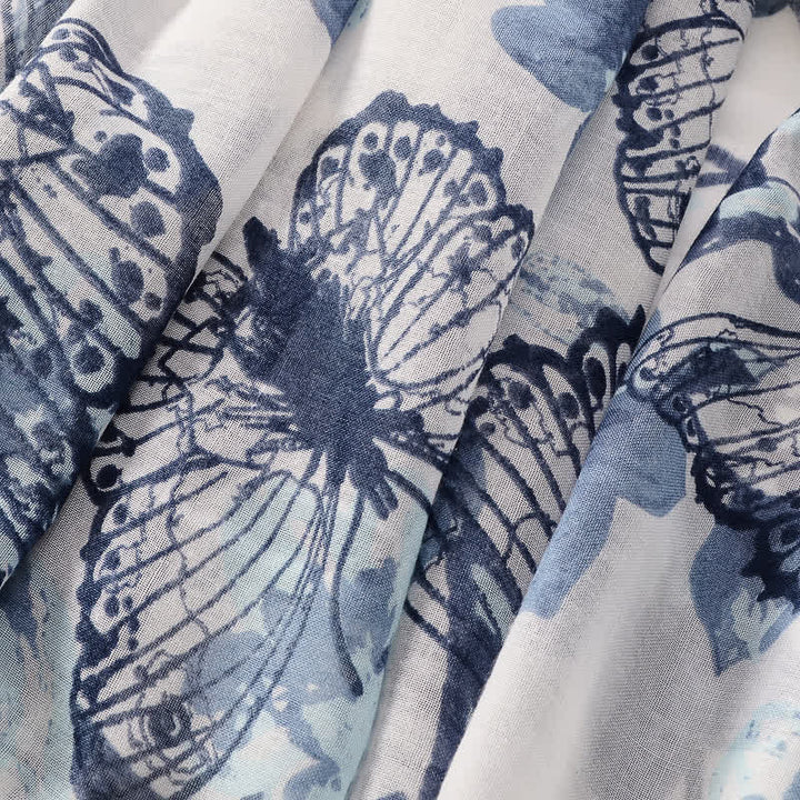 Sciarpa sottile con nappe floreali a farfalla da donna