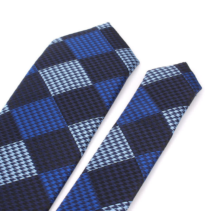 Cravatta da uomo con motivo patchwork a quadri grandi