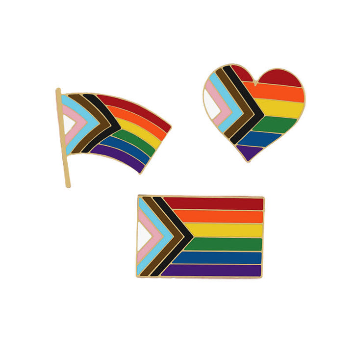 Spilla con bandiera arcobaleno "Show Your Pride" da 3 pezzi