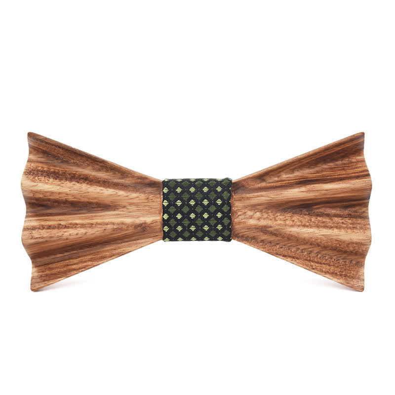 Papillon in legno piegato 3D stereo marrone da uomo - Oliva - image 3