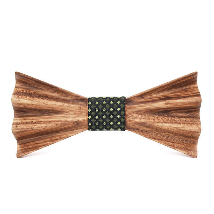 Papillon in legno piegato 3D stereo marrone da uomo - Oliva - image 3