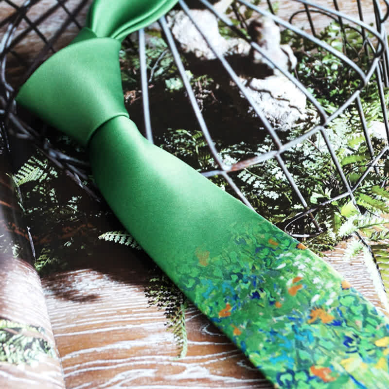 Cravatta da uomo con stampa a olio creativa Iris