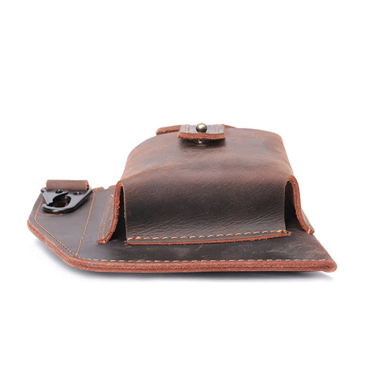 Borsa a tracolla in pelle Crazy Horse minimalista per telefono - image 6