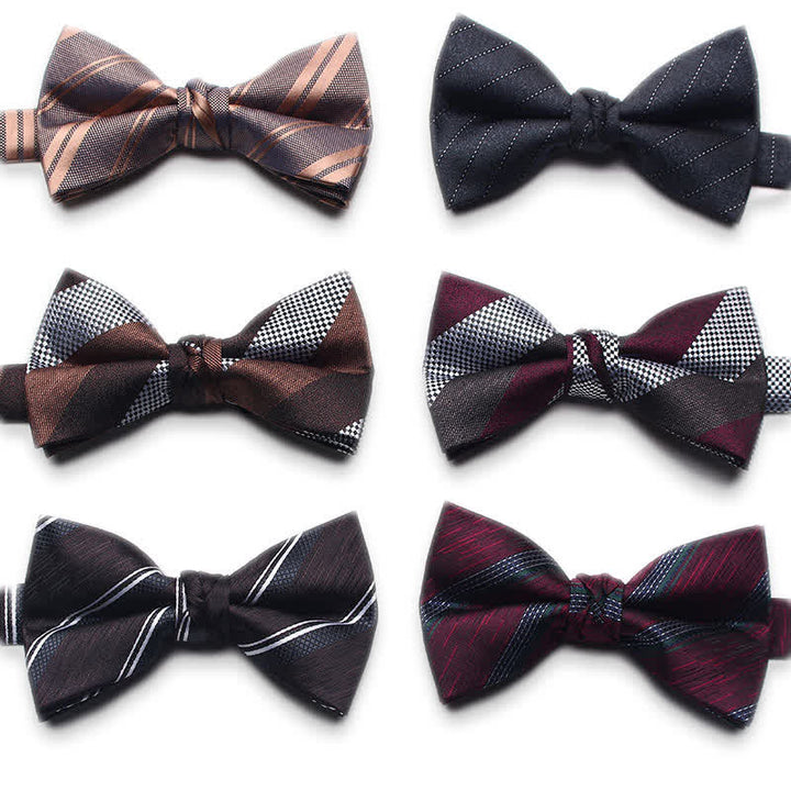 Papillon jacquard tinto in filo antico da uomo - image 0