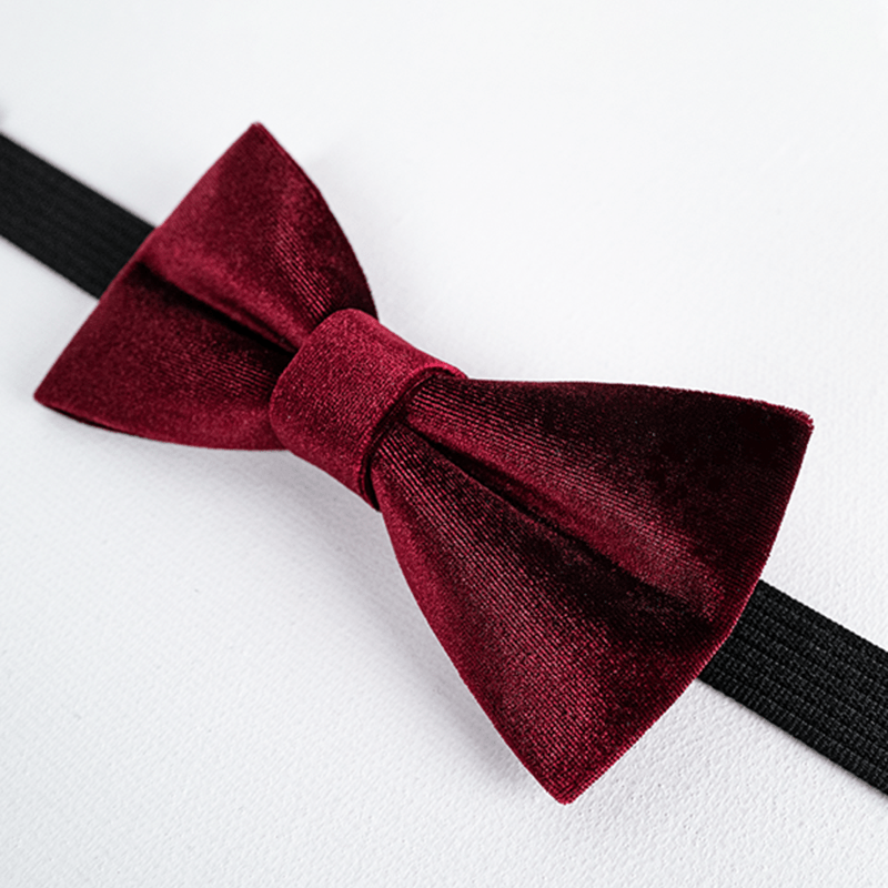 Papillon in velluto color bordeaux da uomo - image 4