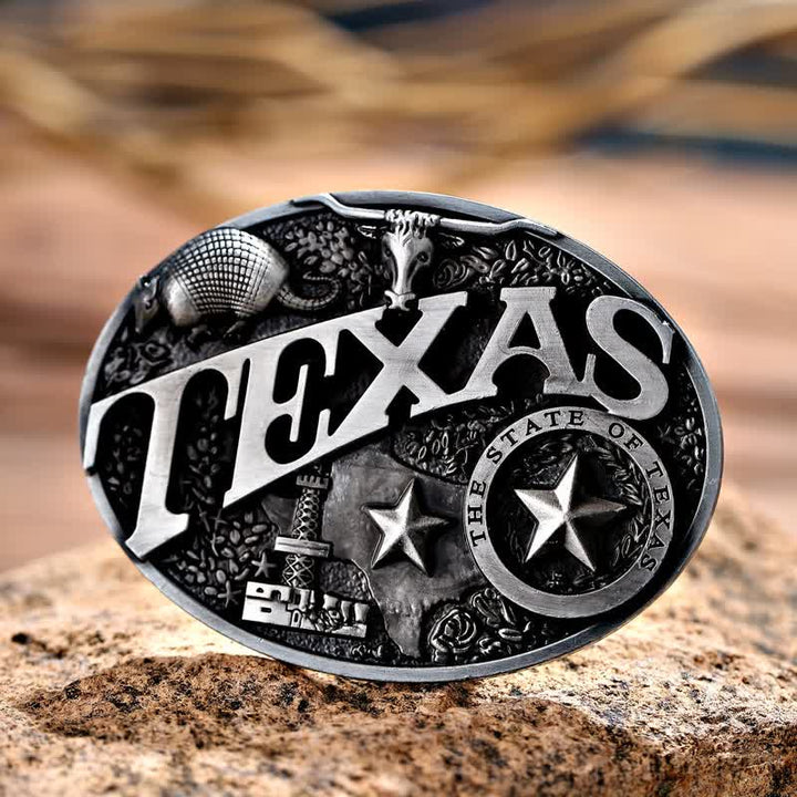 Cintura in pelle con fibbia Texas State Heritage Attitude fai da te da uomo