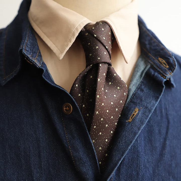 Cravatta da uomo con pois e piccoli fiori