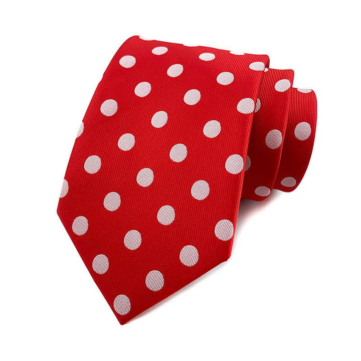 Cravatta a pois da uomo - Punti medi - Rosso e bianco - image 19