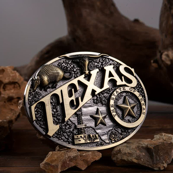 Cintura in pelle con fibbia Texas State Heritage Attitude fai da te da uomo