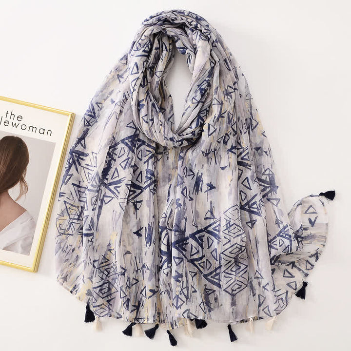 Sciarpa sottile con nappe floreali a farfalla da donna