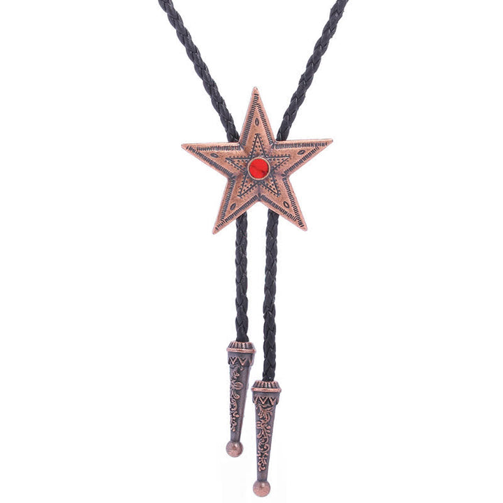 Collana con ciondolo a forma di stella in pietra naturale vintage Bolo Tie