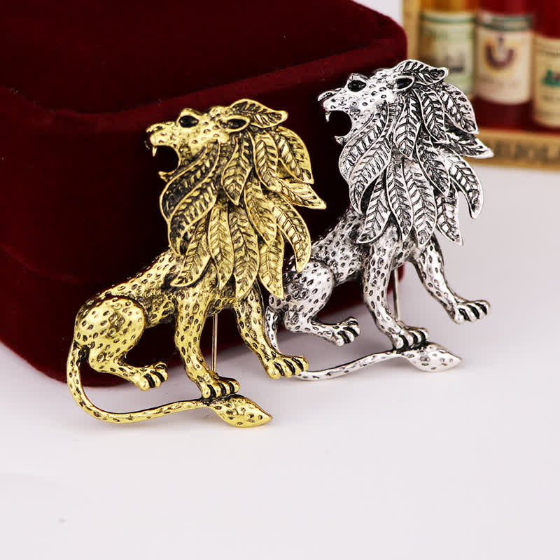 Spilla da uomo antica retrò a forma di leone