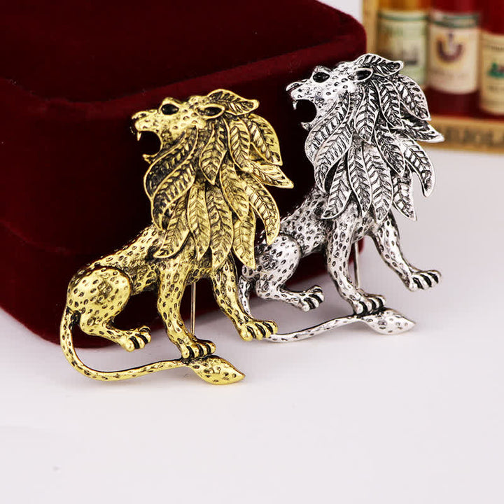 Spilla da uomo antica retrò a forma di leone