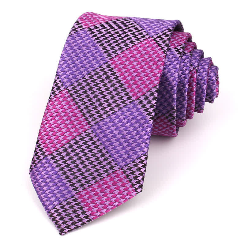 Cravatta da uomo con motivo patchwork a quadri grandi