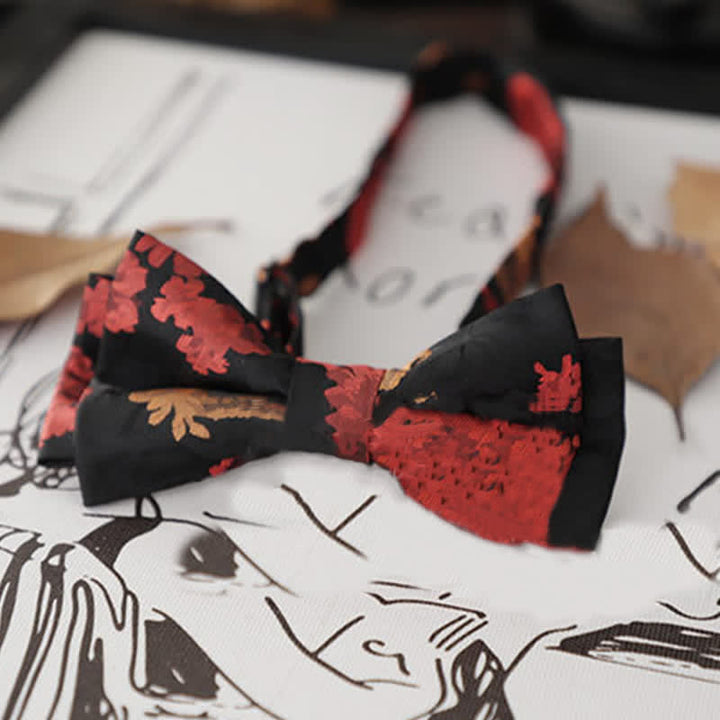 Papillon da uomo con foglie floreali retrò