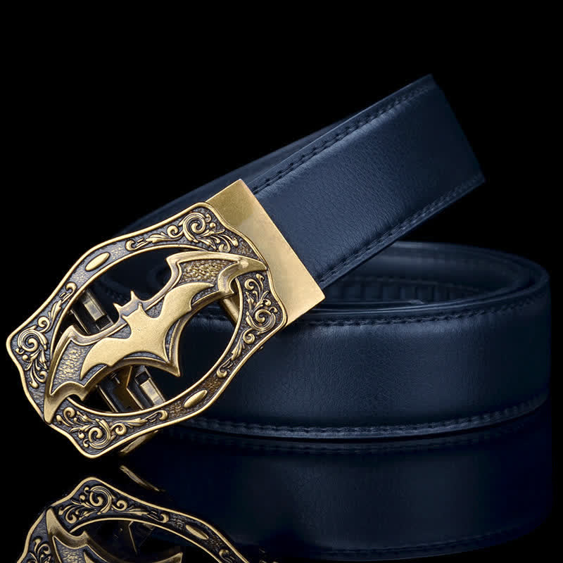 Cintura in pelle con fibbia Bat Hollow da uomo