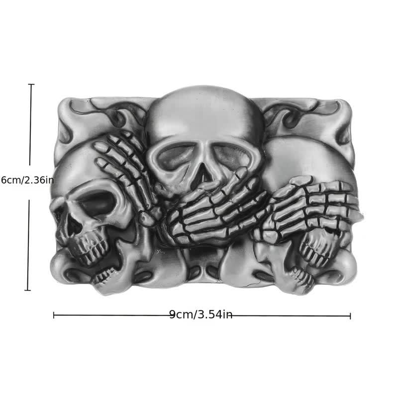 Cintura in pelle con fibbia a forma di teschio con risata orribile fai da te da uomo - image 2