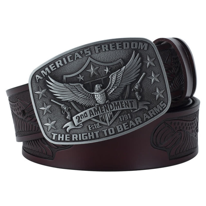 Cintura in pelle retrò da uomo con aquila America's Freedom