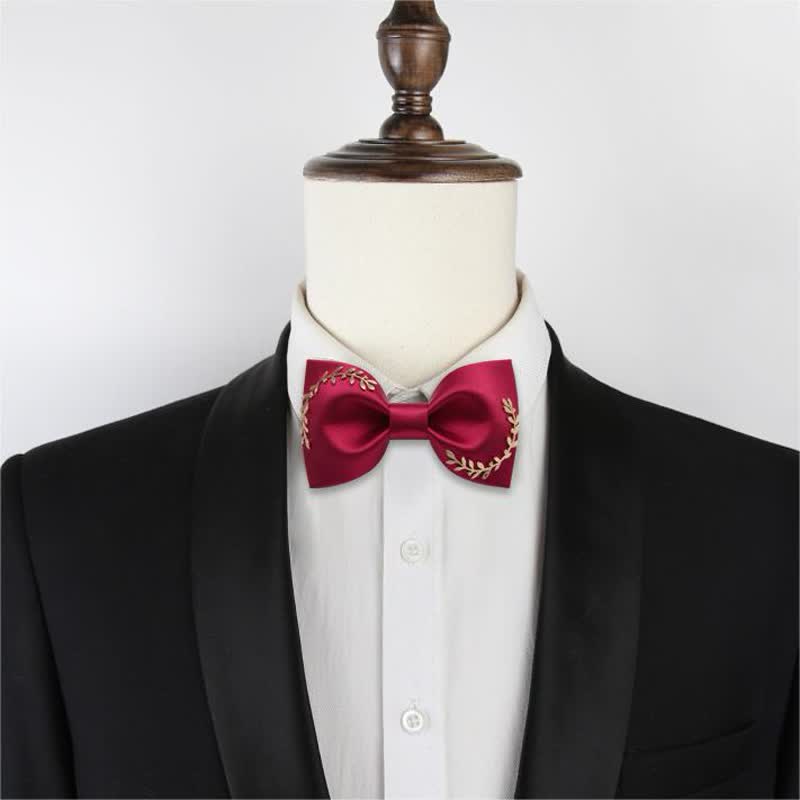 Papillon da uomo con foglie dorate per matrimonio