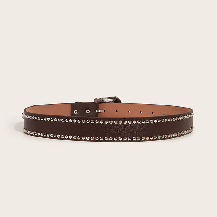 Cintura in pelle con rivetti stile punk da donna