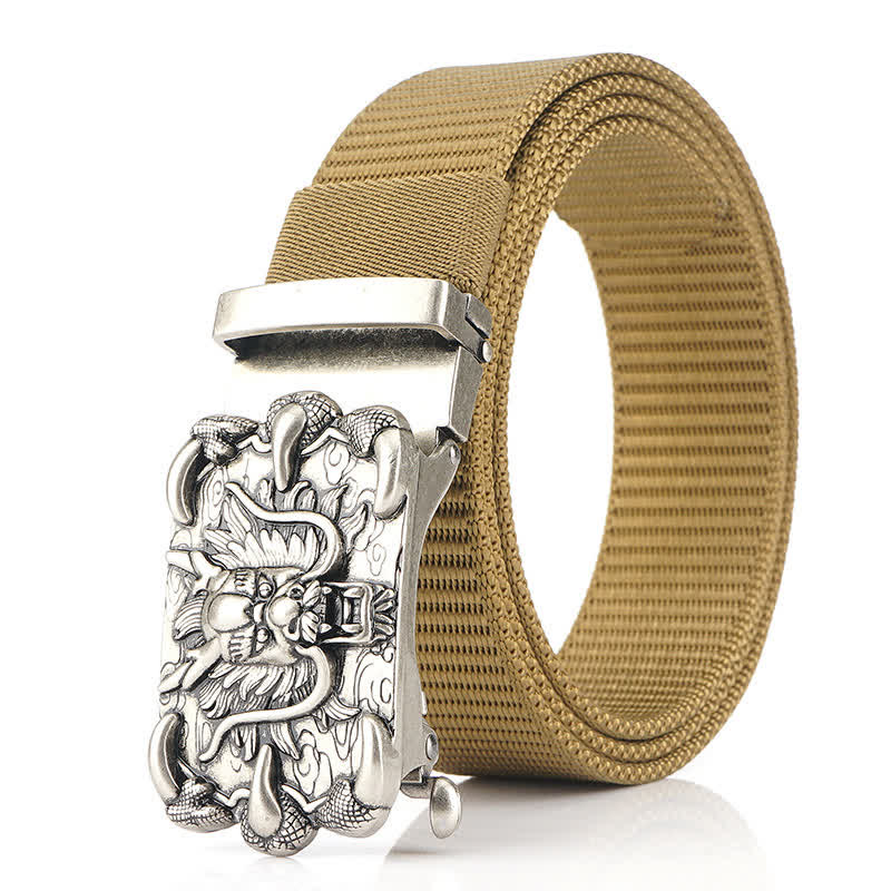 Cintura in nylon con decorazione drago casual da uomo