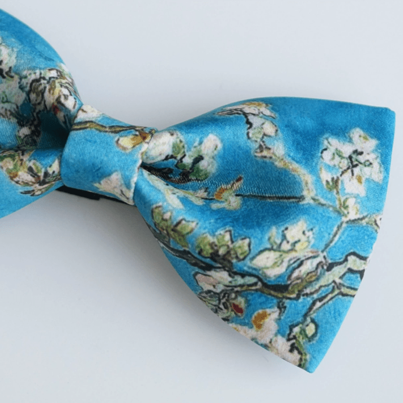 Papillon da uomo con motivo albero di mandorlo in fiore