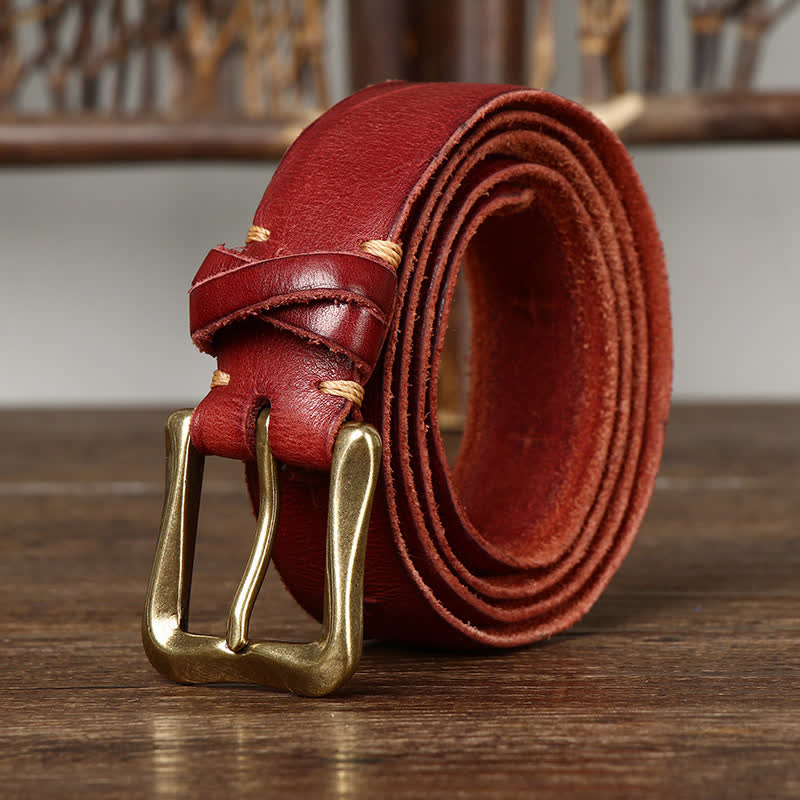 Cintura in pelle vintage da uomo con intaglio crack