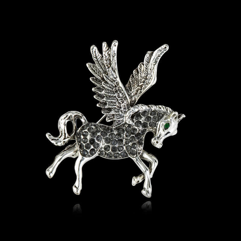 Spilla vintage da uomo con ali di Pegaso