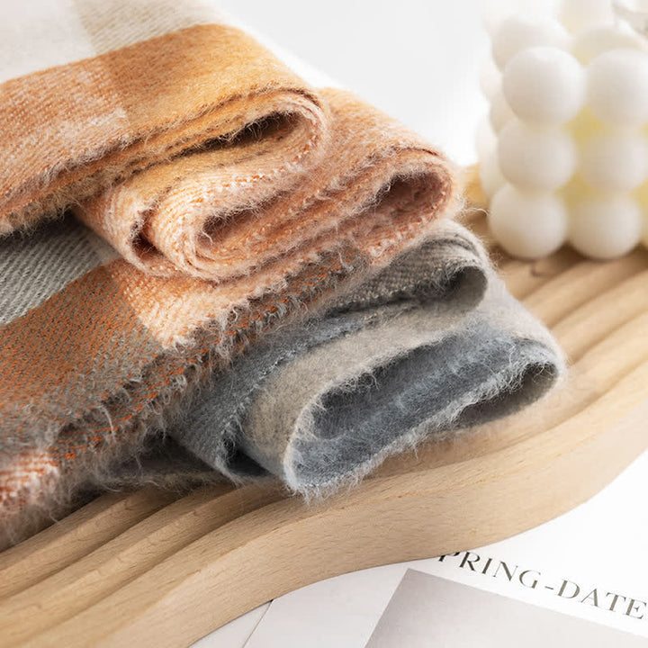 Sciarpa in cashmere imitazione a quadri di classe da donna
