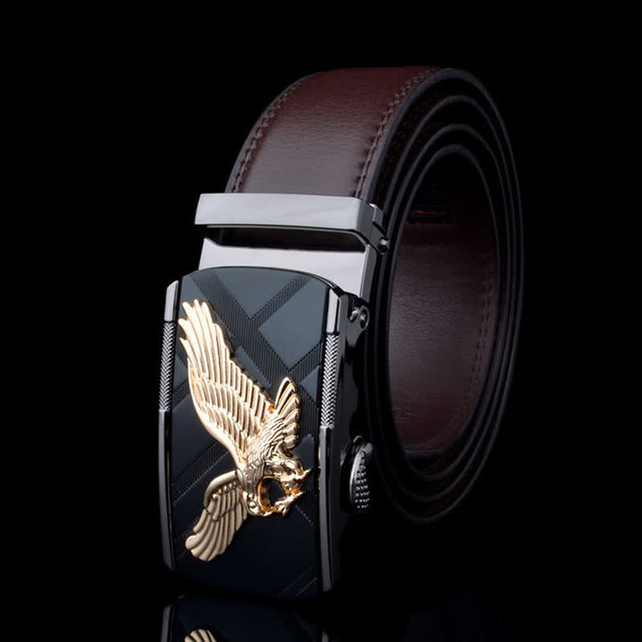 Cintura in pelle con fibbia automatica Animal Eagle da uomo