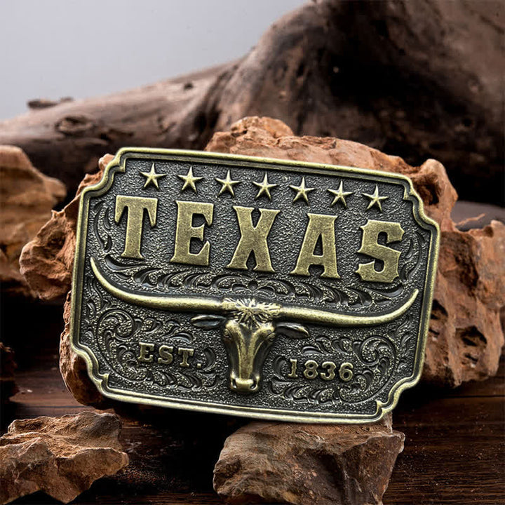 Cintura in pelle con fibbia Texas da cowboy fai da te da uomo