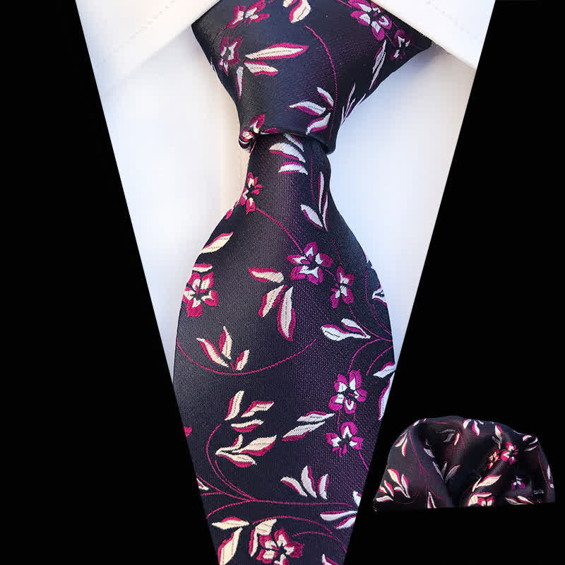 Set di 2 cravatte floreali con fiamma ardente da uomo - Viola - image 1