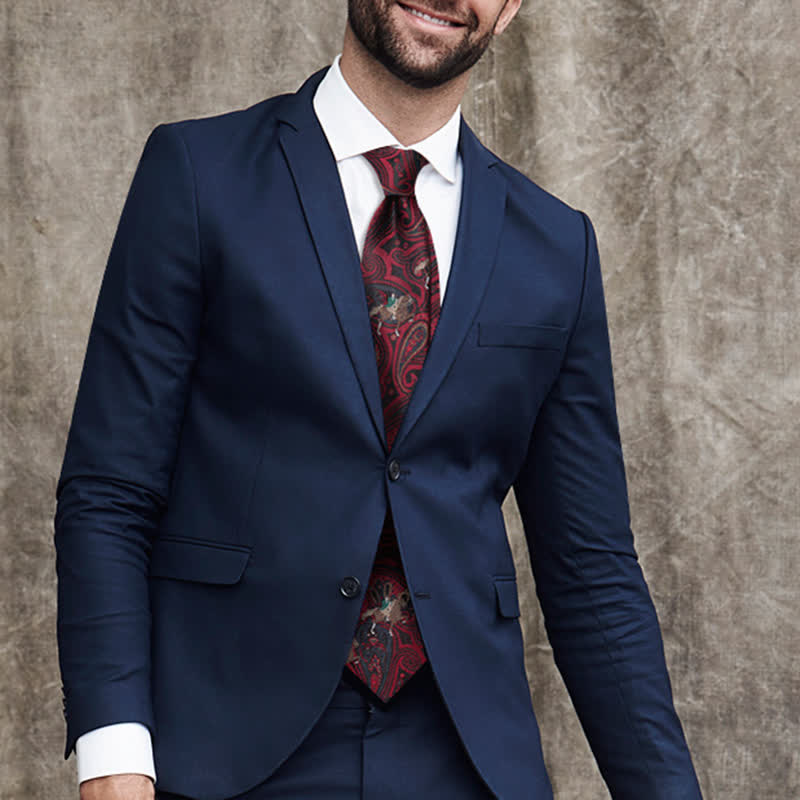 Cravatta da uomo bordeaux con motivo Paisley da equitazione