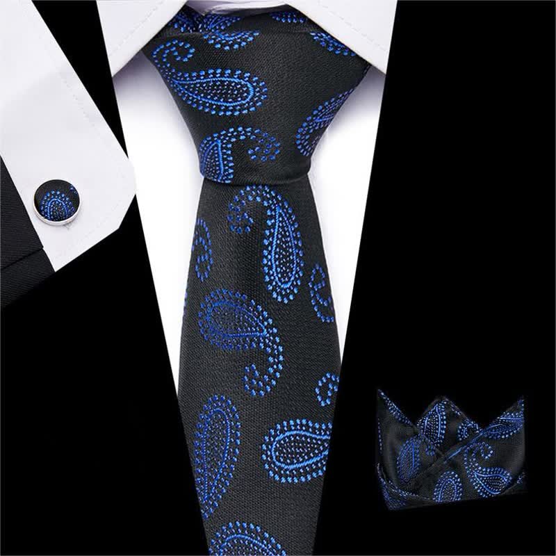 Set di 3 cravatte classiche Paisley da uomo - Blu - image 1
