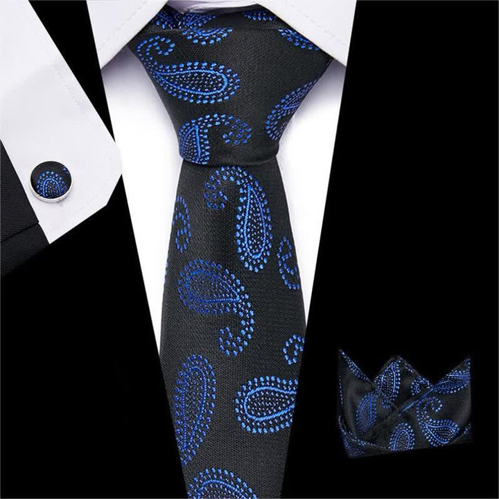 Set di 3 cravatte classiche Paisley da uomo - Blu - image 1