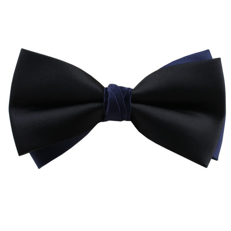 Papillon asimmetrico bicolore da uomo - Nero e blu navy - image 16