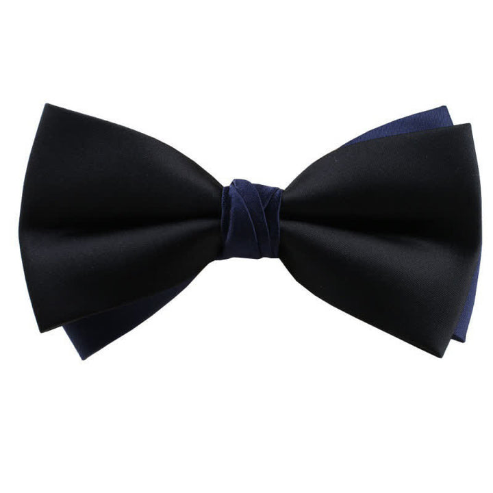 Papillon asimmetrico bicolore da uomo - Nero e blu navy - image 16