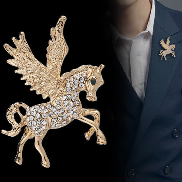 Spilla vintage da uomo con ali di Pegaso