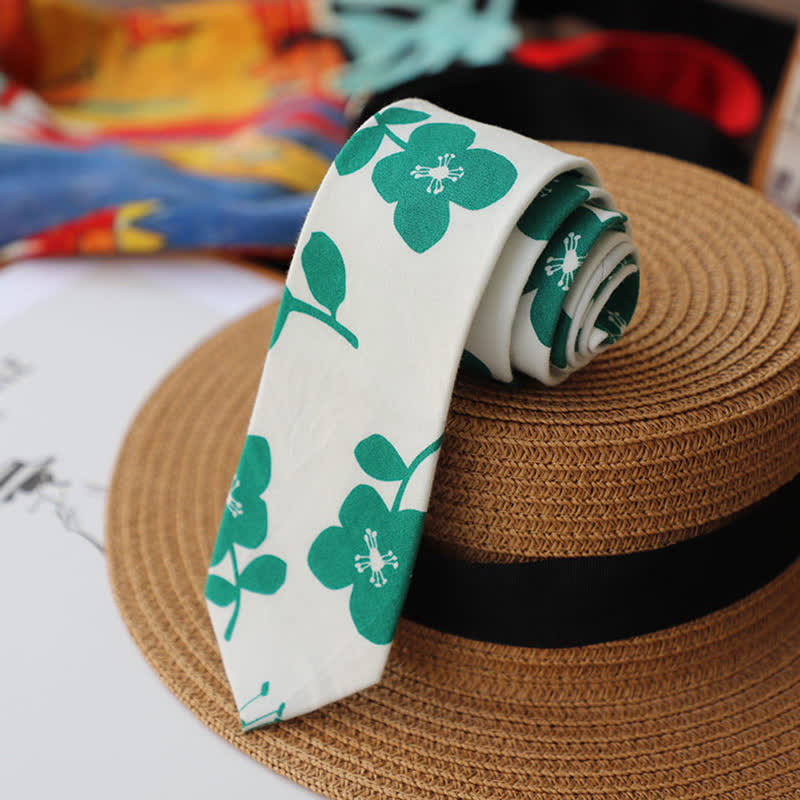 Cravatta sottile elegante floreale da uomo