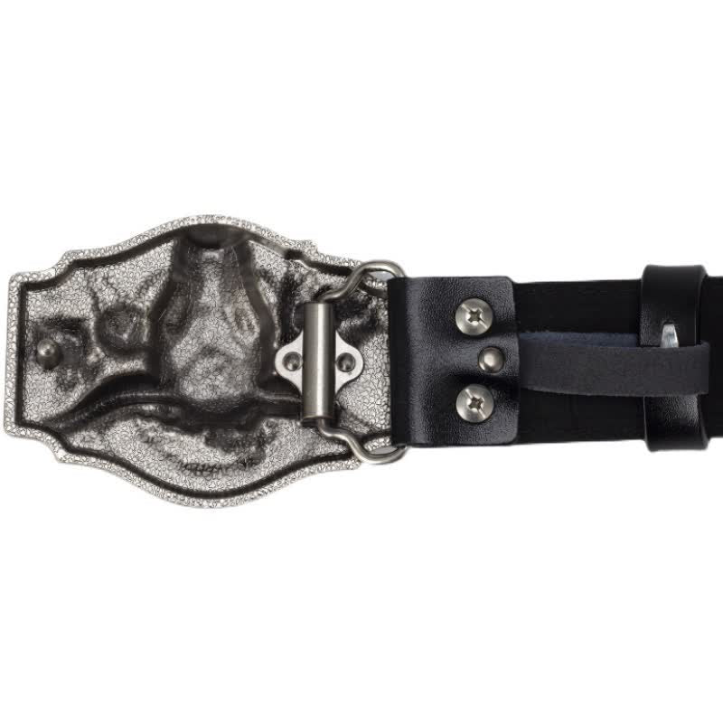 Cintura in pelle goffrata Longhorn Bull da uomo