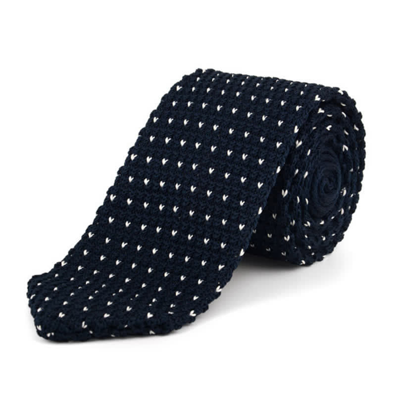 Cravatta lavorata a maglia con motivo a pois a V maculato da uomo - Marina Militare - image 0