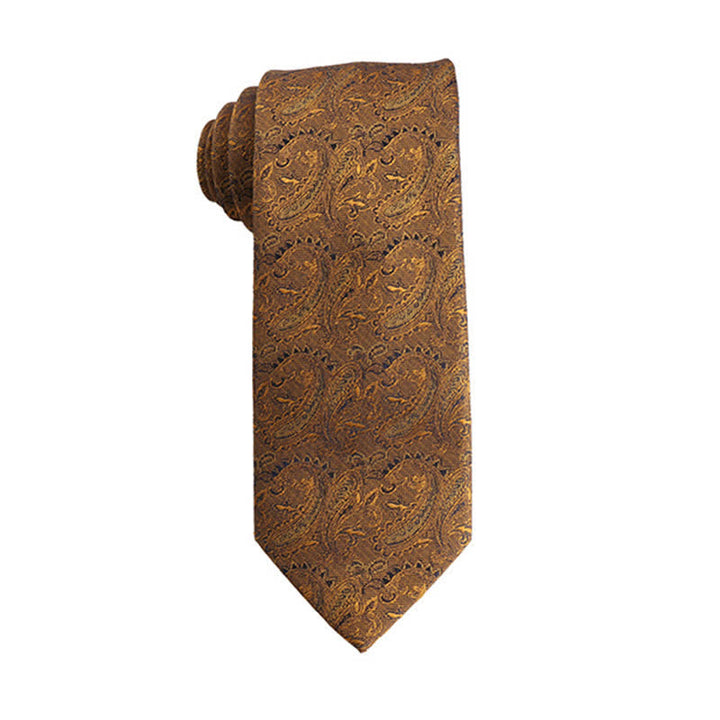 Cravatta da uomo con micro motivi della serie arancione-rosso - Paisley - image 8