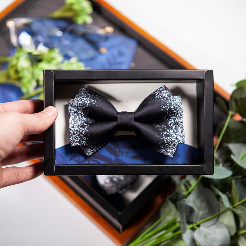 Papillon da uomo nero bianco Resplendent Night Sky