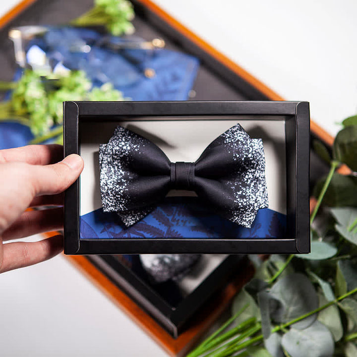 Papillon da uomo nero bianco Resplendent Night Sky