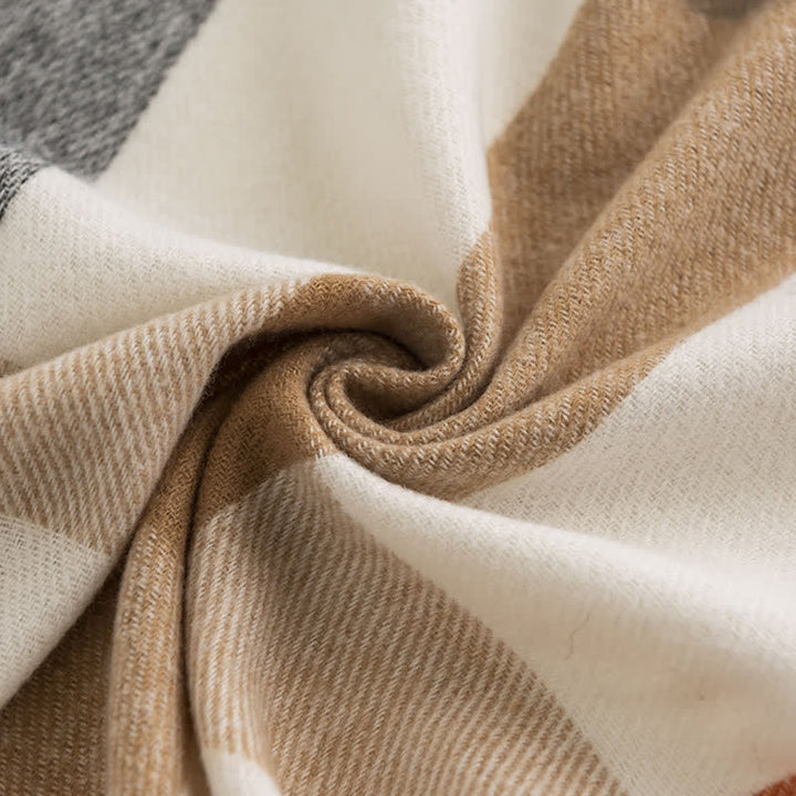 Sciarpa in cashmere imitazione a quadri di classe da donna