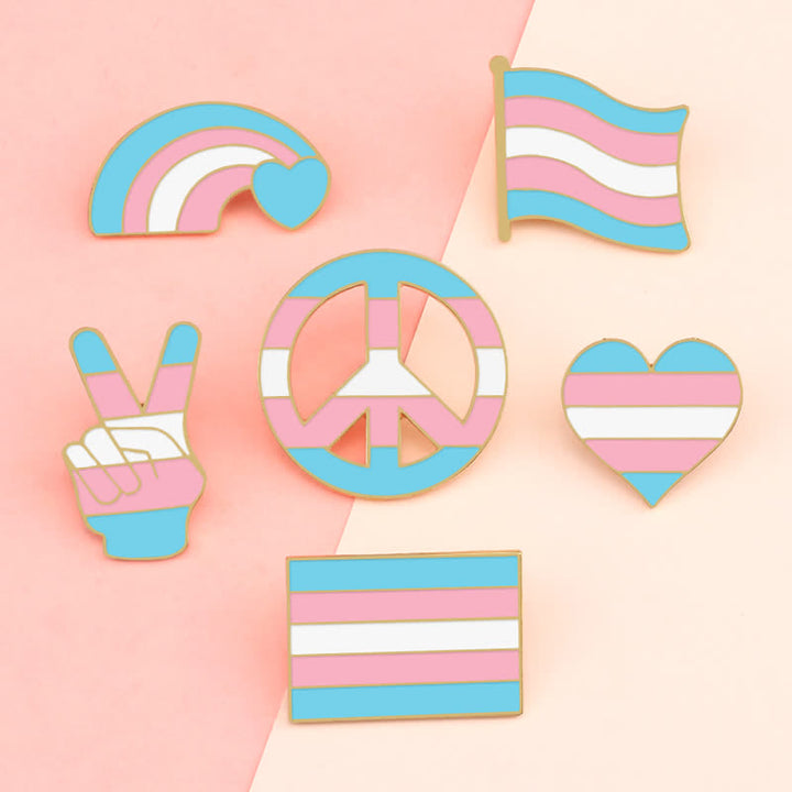 Spilla con bandiera arcobaleno rosa e blu Pride Day da 6 pezzi