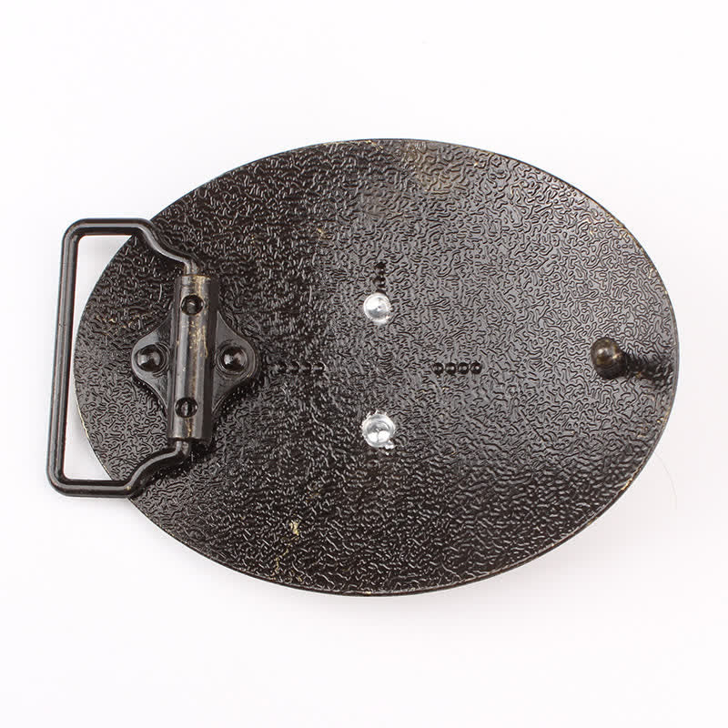 Cintura in pelle con fibbia a forma di testa di capra selvatica in bronzo fai da te da uomo - image 1