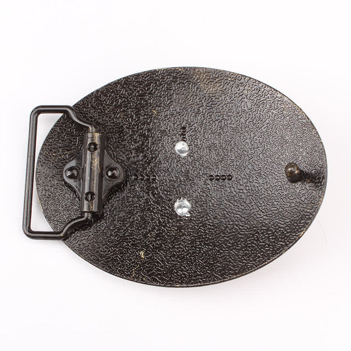 Cintura in pelle con fibbia a forma di testa di capra selvatica in bronzo fai da te da uomo - image 1